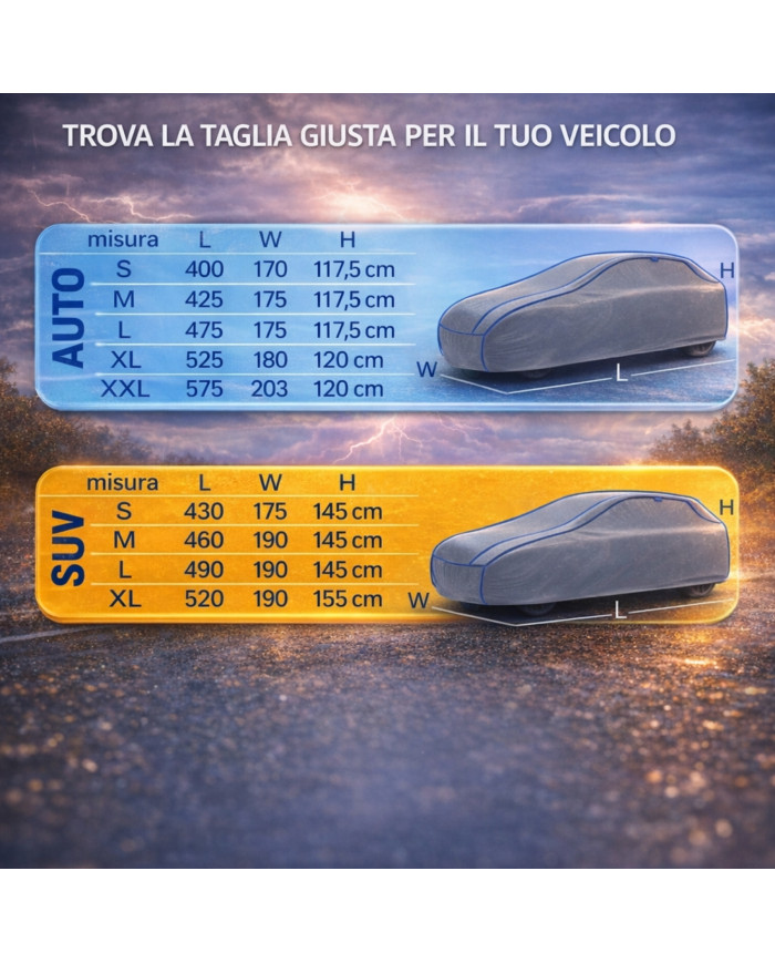 Telo antigrandine UV PROTECT per AUTO