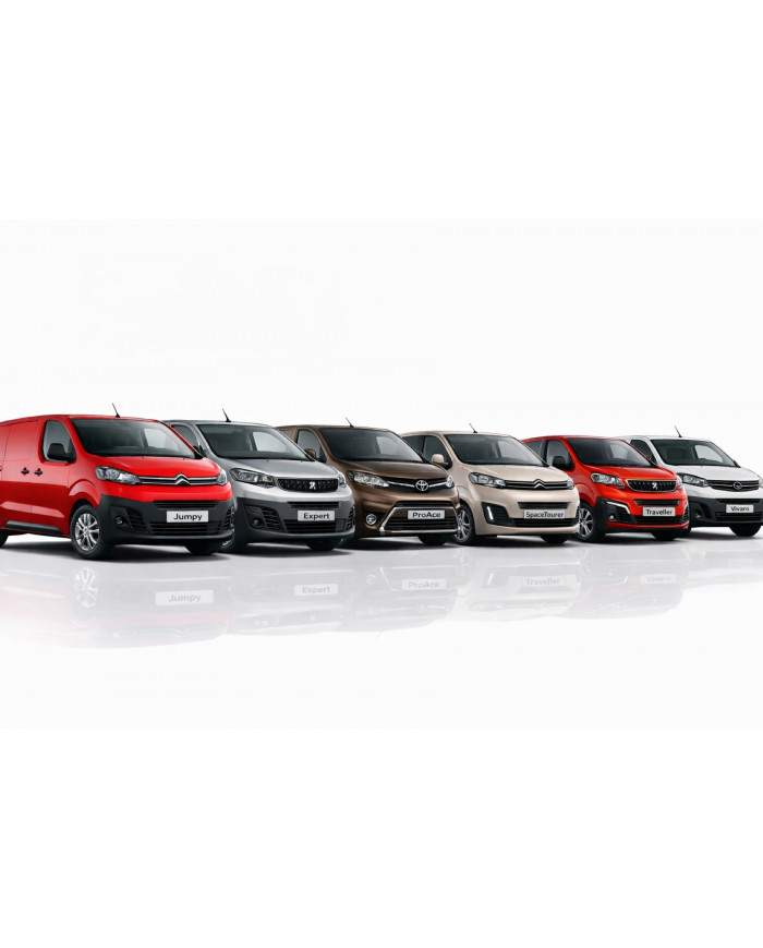 3 Pre-mounted professional bars for Citroen Jumpy, Citroen Spacetourer, Peugeot Expert...