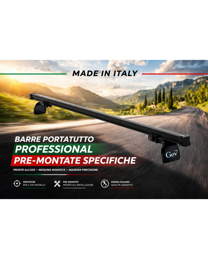 2 Pre-mounted professional bars for Fiat Doblò