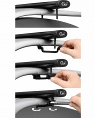 Barre portatutto Universali per vetture con rails staccati dal tetto (Lunghezza barre 130 cm)