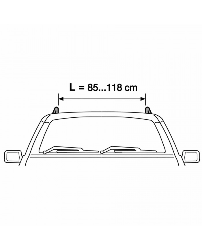 Barre portatutto Universali per vetture con rails staccati dal tetto (Lunghezza barre 130 cm)