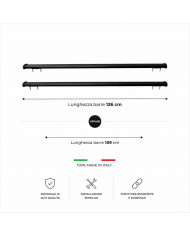 Barre portatutto Universali per vetture con rails staccati dal tetto (Lunghezza barre 109 o 126 cm)