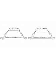 Barre portatutto Universali per vetture con rails staccati dal tetto (Lunghezza barre 109 o 126 cm)