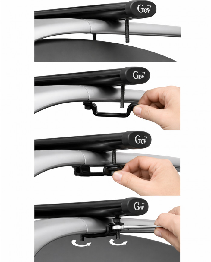 Barre portatutto Universali per vetture con rails staccati dal tetto (Lunghezza barre 109 o 126 cm)