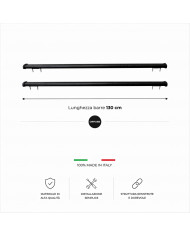 Barre portatutto Universali per vetture con rails staccati dal tetto (Lunghezza barre 130 cm)