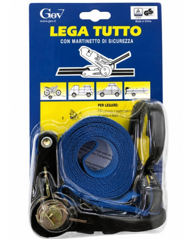 Cinghia a martinetto con ganci 4 metri