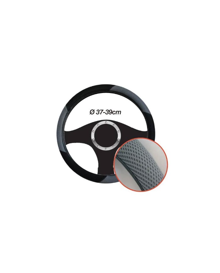 Coprivolante in tessuto nero/grigio
