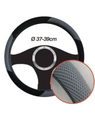 Coprivolante in tessuto nero/grigio