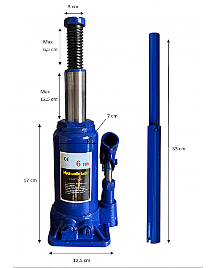 Hydraulic Bottle Jack – 6-Ton Capacity